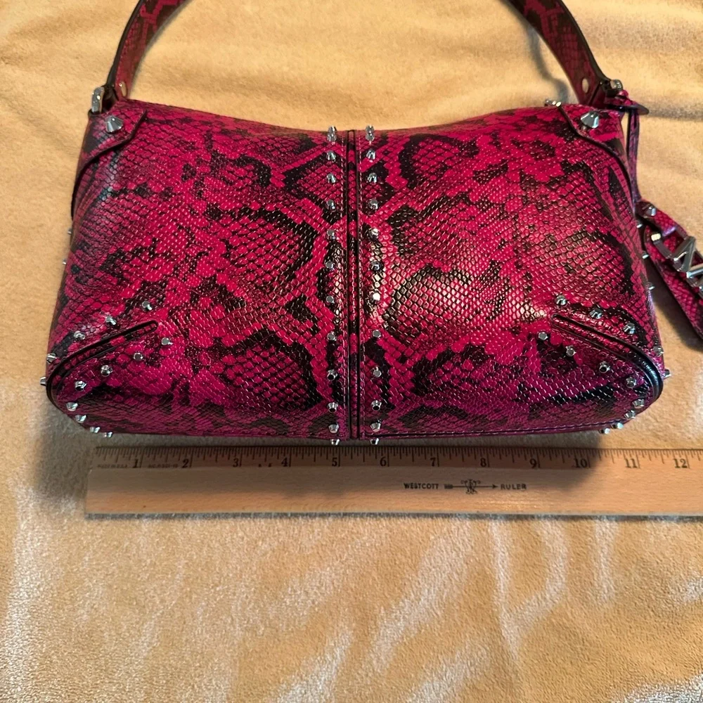 Michael Kors Hot Pink Snakeskin-Print Shoulder Bag
